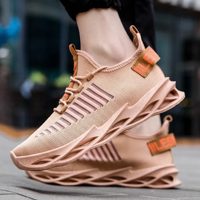 Hot Cool Fashion Autumn Sneakers Handiness Casual Shoes Men Color Stitching Sneaker Male Flyknit Breathable Lace Up Casual Shoes