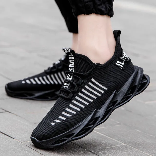 Hot Cool Fashion Autumn Sneakers Handiness Casual Shoes Men Color Stitching Sneaker Male Flyknit Breathable Lace Up Casual Shoes