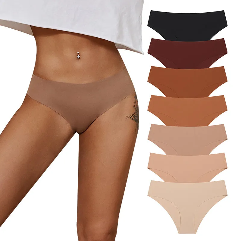 Ice Silk Non - Marking Low Waist Nude Color Panties