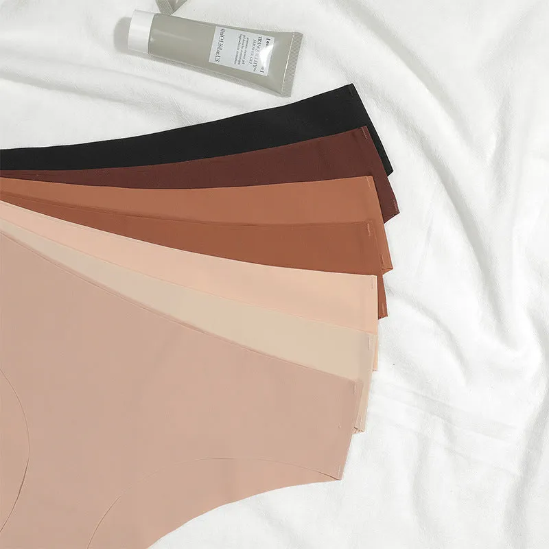 Ice Silk Non - Marking Low Waist Nude Color Panties
