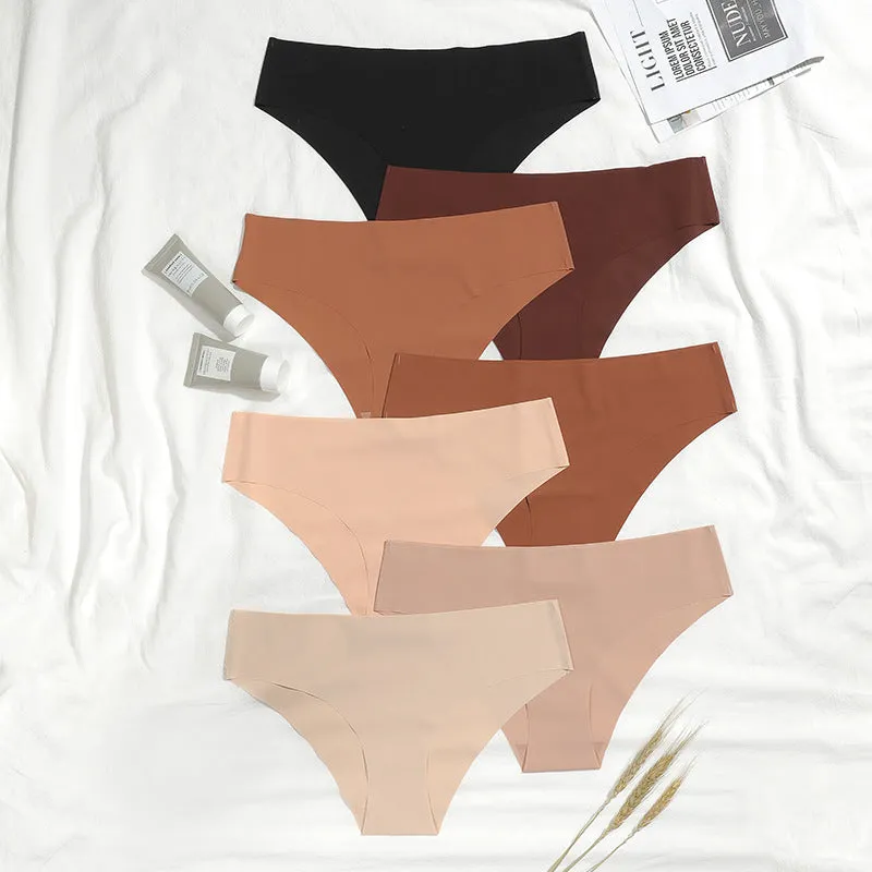 Ice Silk Non - Marking Low Waist Nude Color Panties