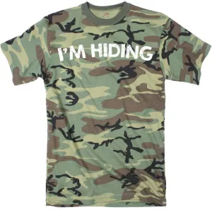 I'm Hiding Funny Graphic T-shirt Hunting Fishing Novelty Tee: Camo