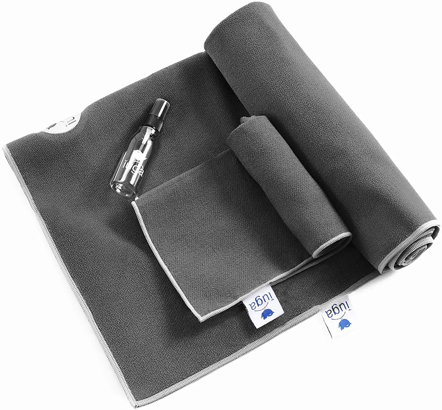 IUGA juego de toalla gruesa y caliente para yoga   toalla de mano (2 en 1), con bolsillos en las esquinas para prevenir resbalones, 100% microfibra, extra grande, antiderrapante, muy absorbente y de secado rápido 72x26 pulgadas