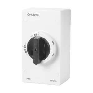 LIVE Electrical RI25DC 4 Pole 25A DC IP65 Rotary Isolator