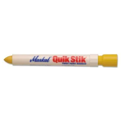 Markal® Quik Stik Markers, 11/16 in X 6 in, Yellow, Carded, 61068