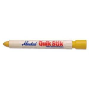 Markal® Quik Stik Markers, 11/16 in X 6 in, Yellow, Carded, 61068