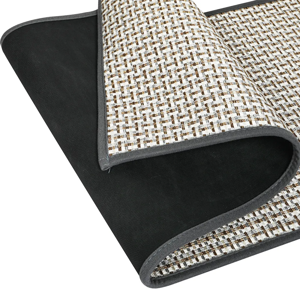 Marlow Kitchen Rug 2PCS Woven Non Slip Absorbent Grey