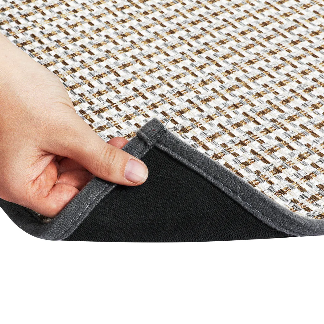 Marlow Kitchen Rug 2PCS Woven Non Slip Absorbent Grey