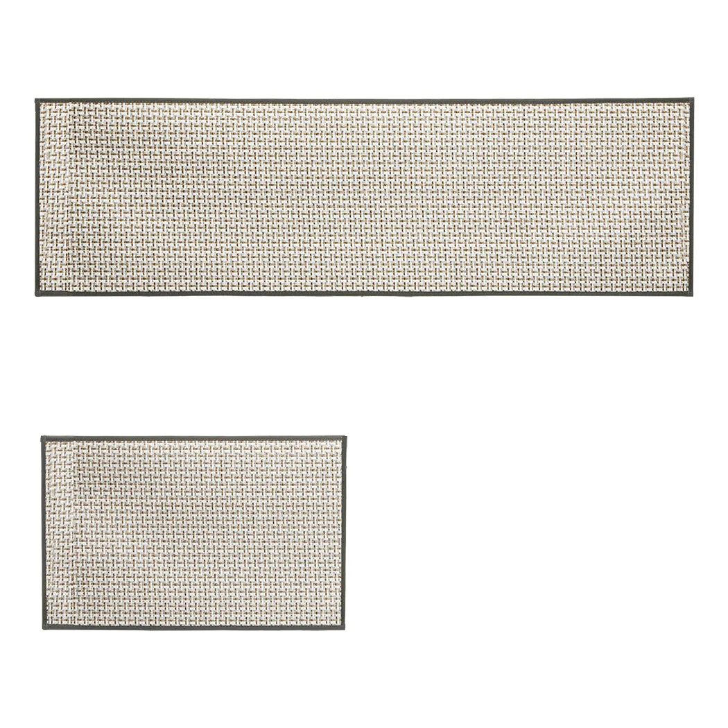 Marlow Kitchen Rug 2PCS Woven Non Slip Absorbent Grey