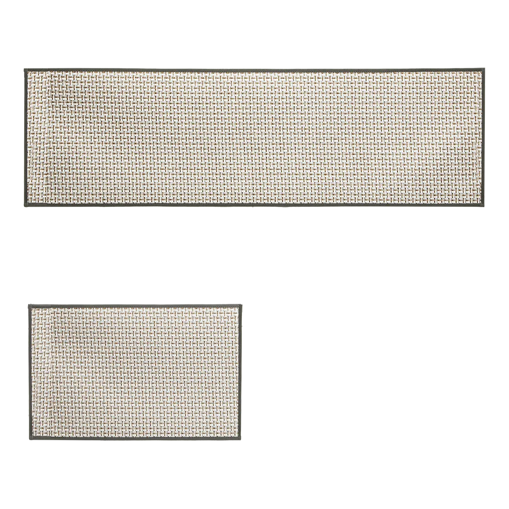 Marlow Kitchen Rug 2PCS Woven Non Slip Absorbent Grey