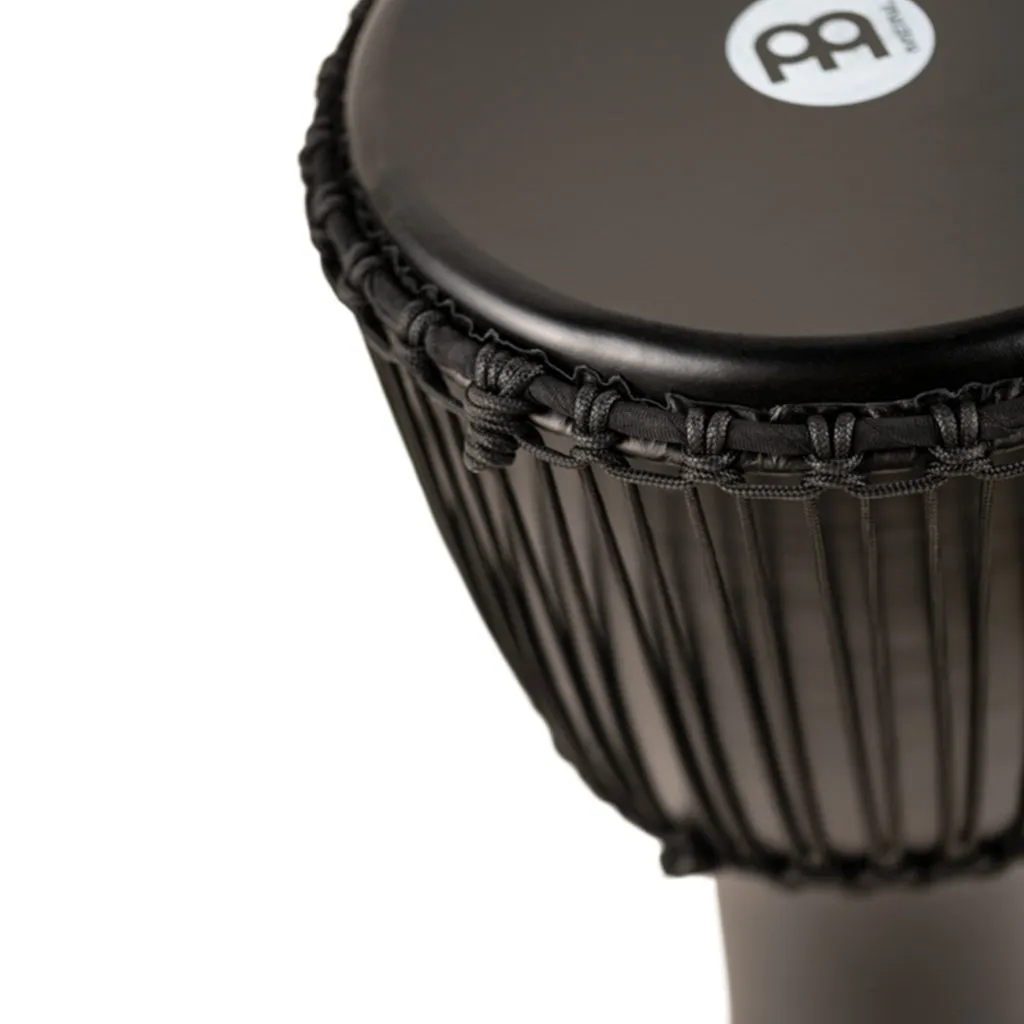 MEINL Percussion PADJ4-L-G 12inch Rope Tuned Travel Series Djembe, Goat Head, Phantom Black