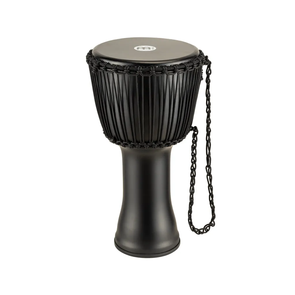 MEINL Percussion PADJ4-L-G 12inch Rope Tuned Travel Series Djembe, Goat Head, Phantom Black