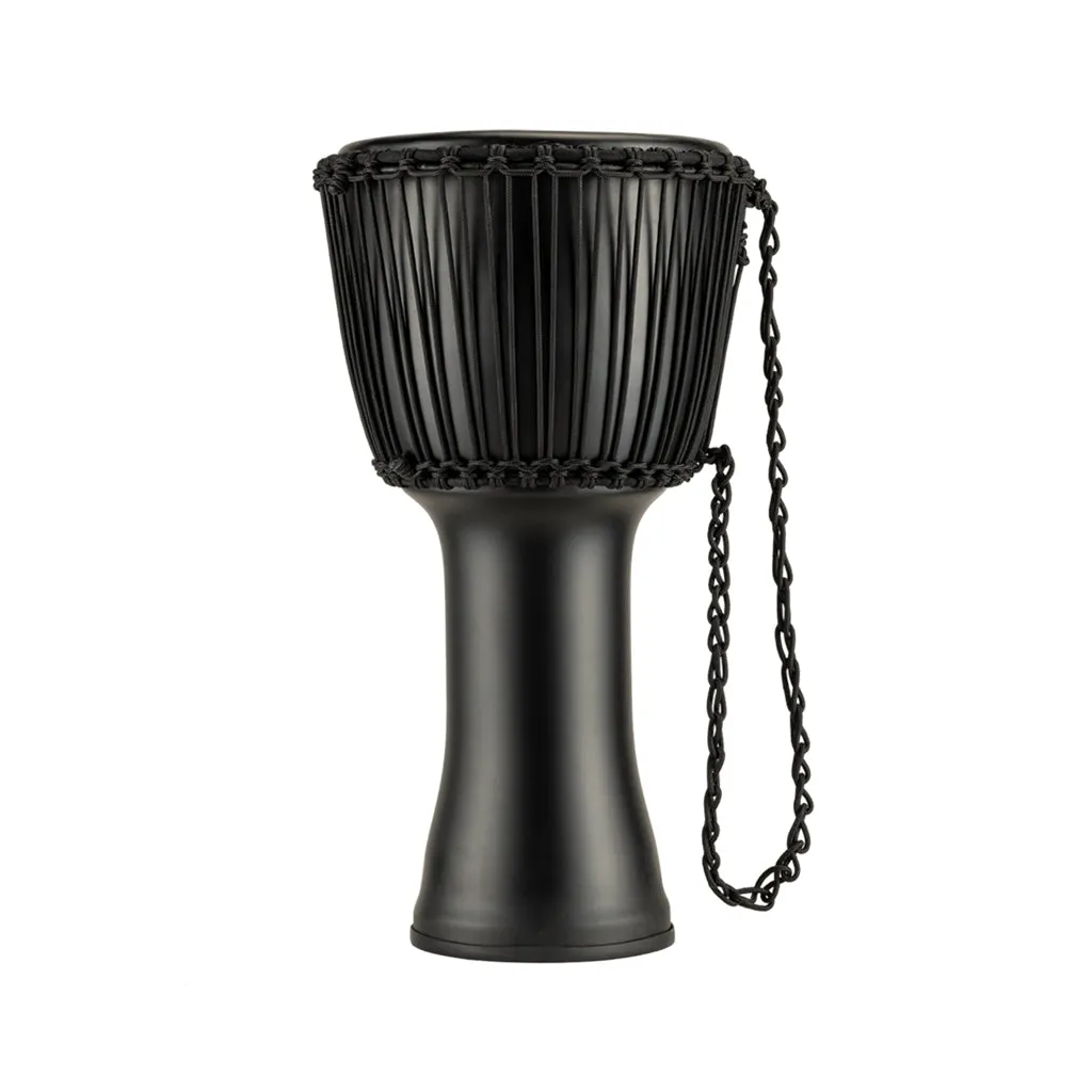 MEINL Percussion PADJ4-L-G 12inch Rope Tuned Travel Series Djembe, Goat Head, Phantom Black
