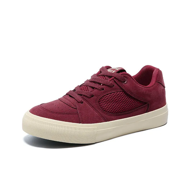 Men Fashion Breathable Leather Flat Casual Skate Shoes