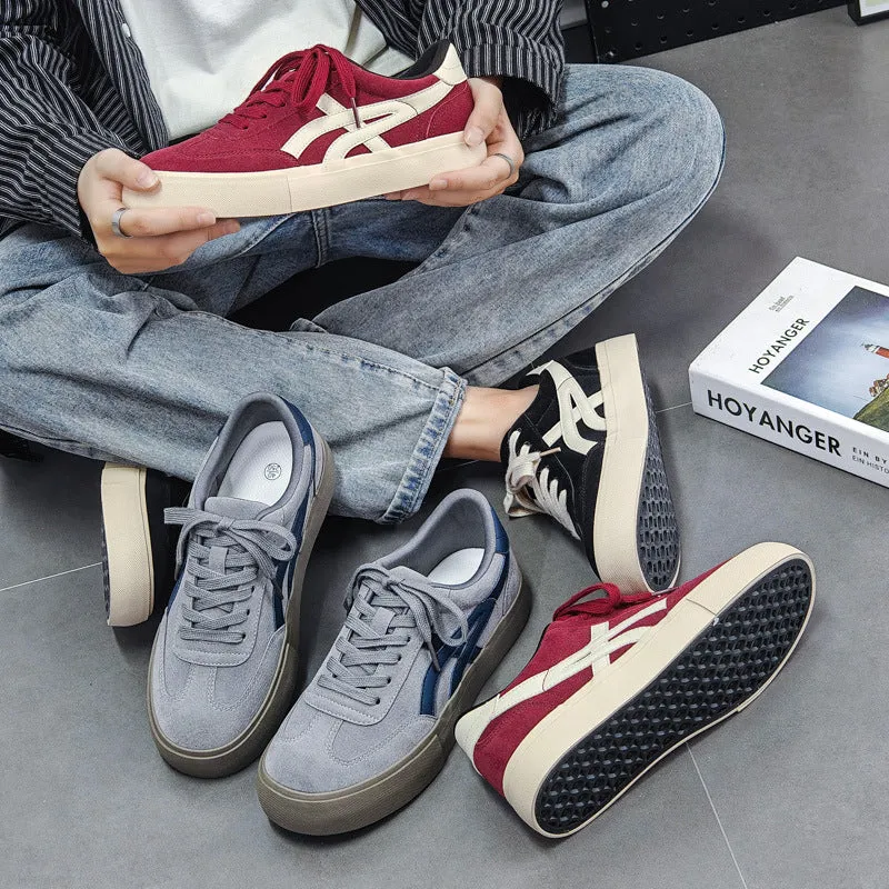 Men Fashion Canvas Breathable Flat Casual Skate Shoes