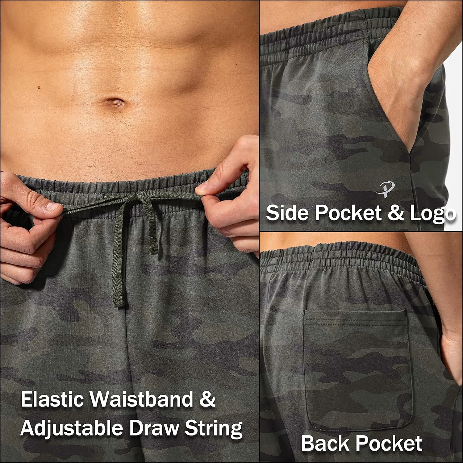 Men'S Cotton Yoga Sweatpants Athletic Lounge Pants Open Bottom Casual Jersey Pants for Men with Pockets