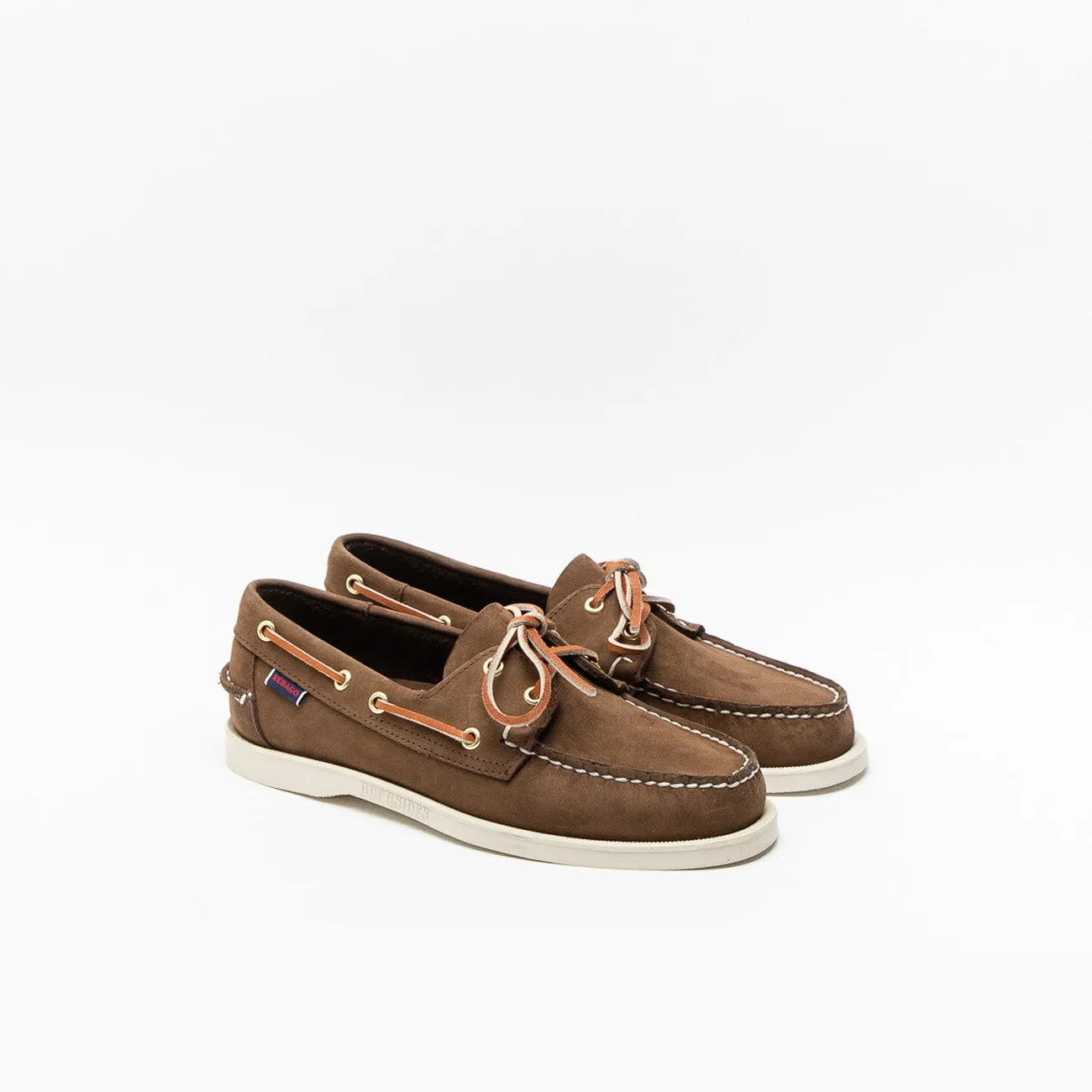Mocassino da barca Sebago Docksides Portland in nabuk marrone