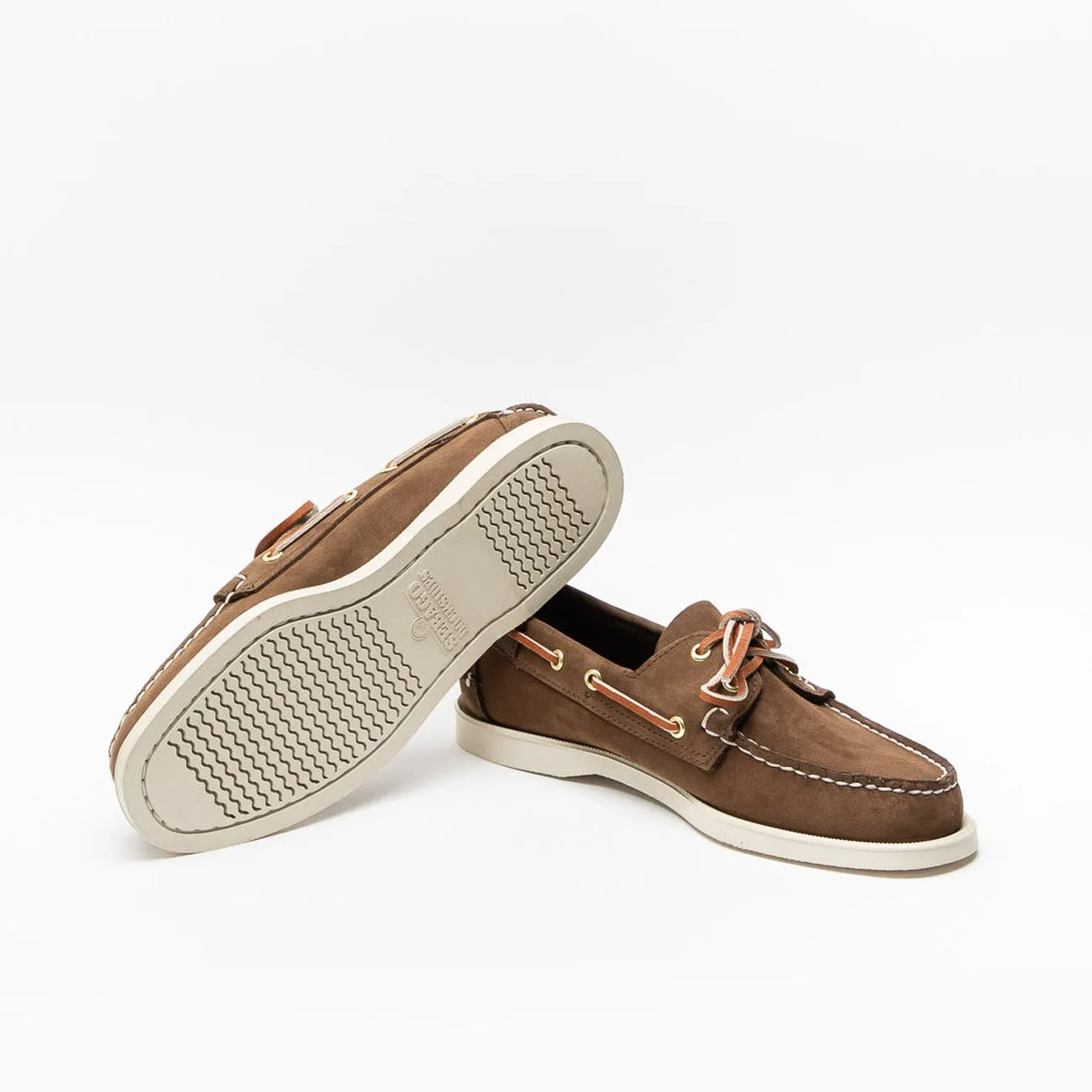 Mocassino da barca Sebago Docksides Portland in nabuk marrone