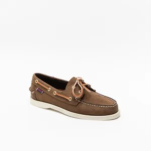 Mocassino da barca Sebago Docksides Portland in nabuk marrone