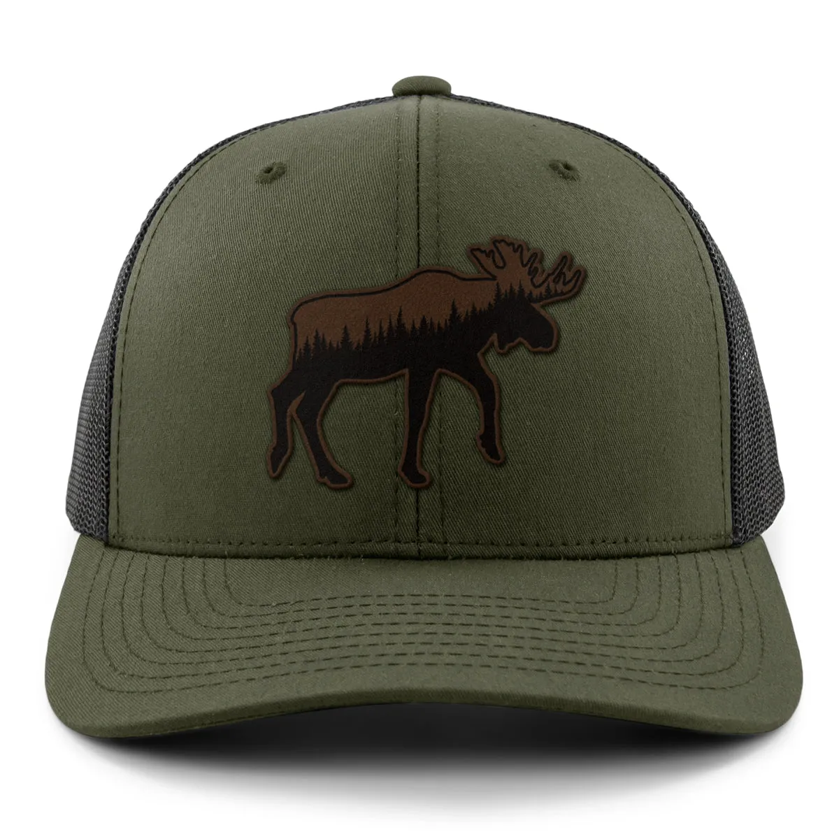 Moose Tree Skyline Leather Patch Classic Snapback Trucker