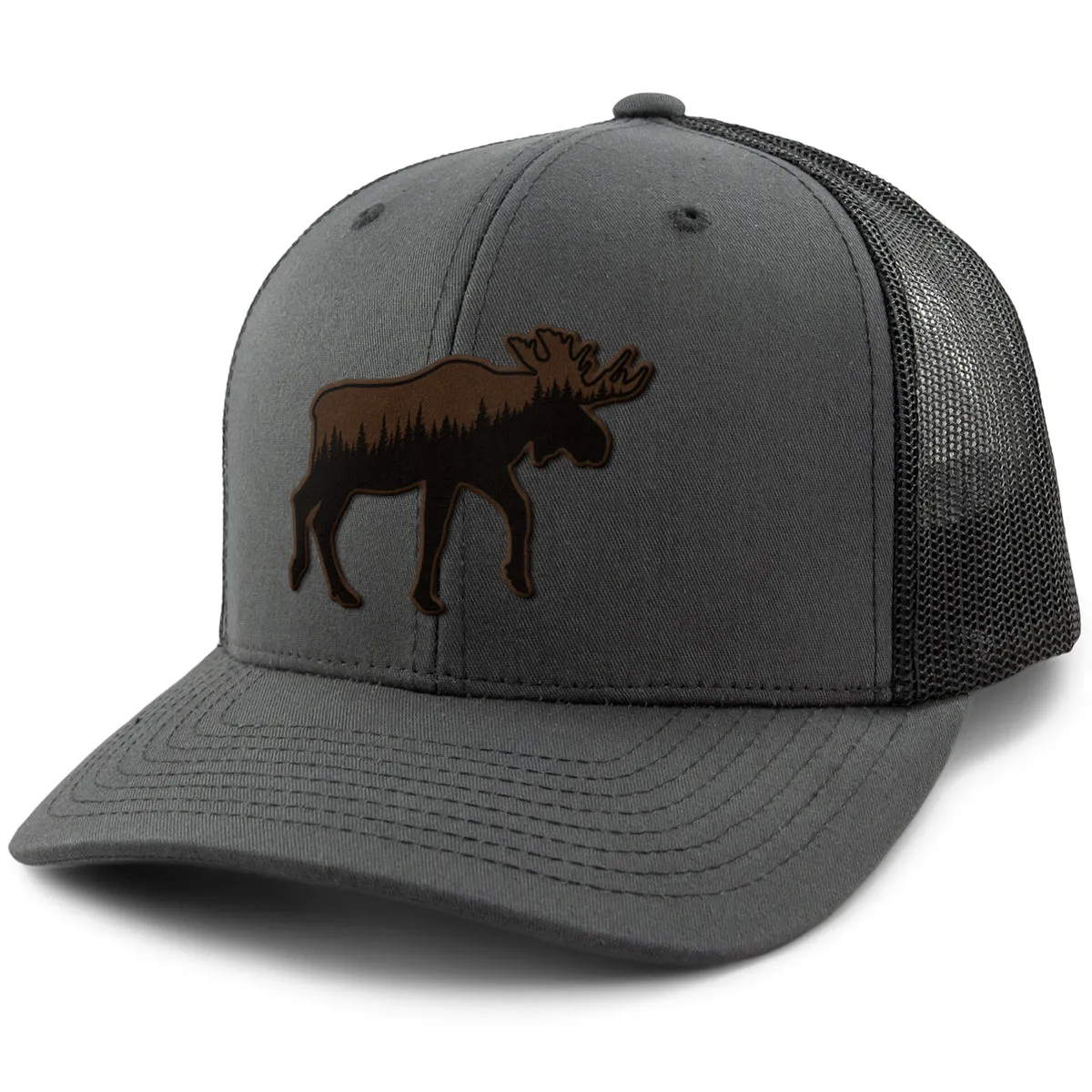 Moose Tree Skyline Leather Patch Classic Snapback Trucker