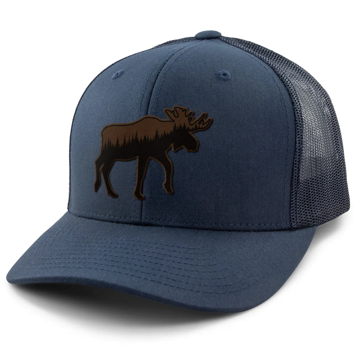 Moose Tree Skyline Leather Patch Classic Snapback Trucker