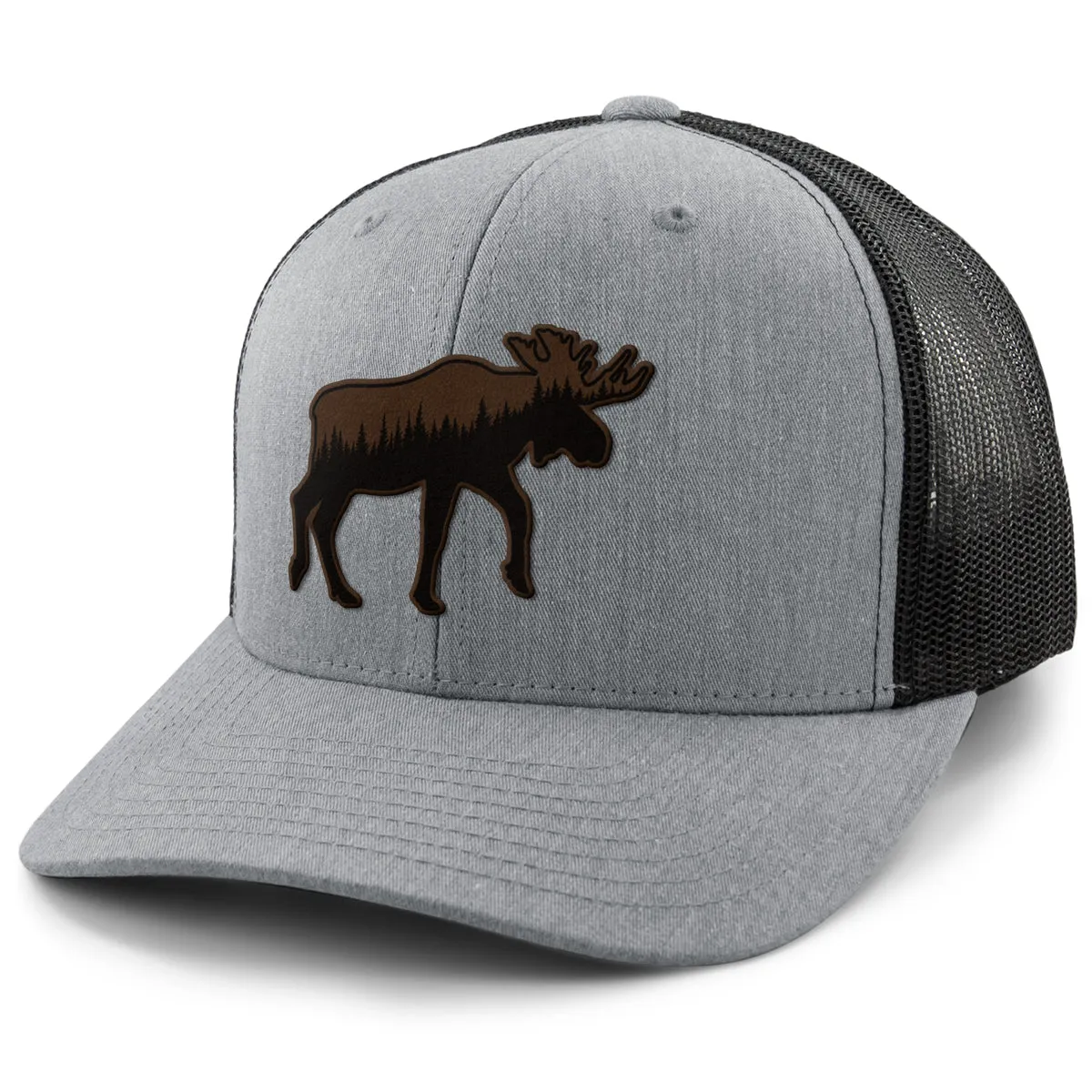 Moose Tree Skyline Leather Patch Classic Snapback Trucker