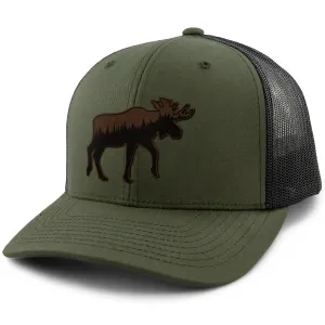 Moose Tree Skyline Leather Patch Classic Snapback Trucker
