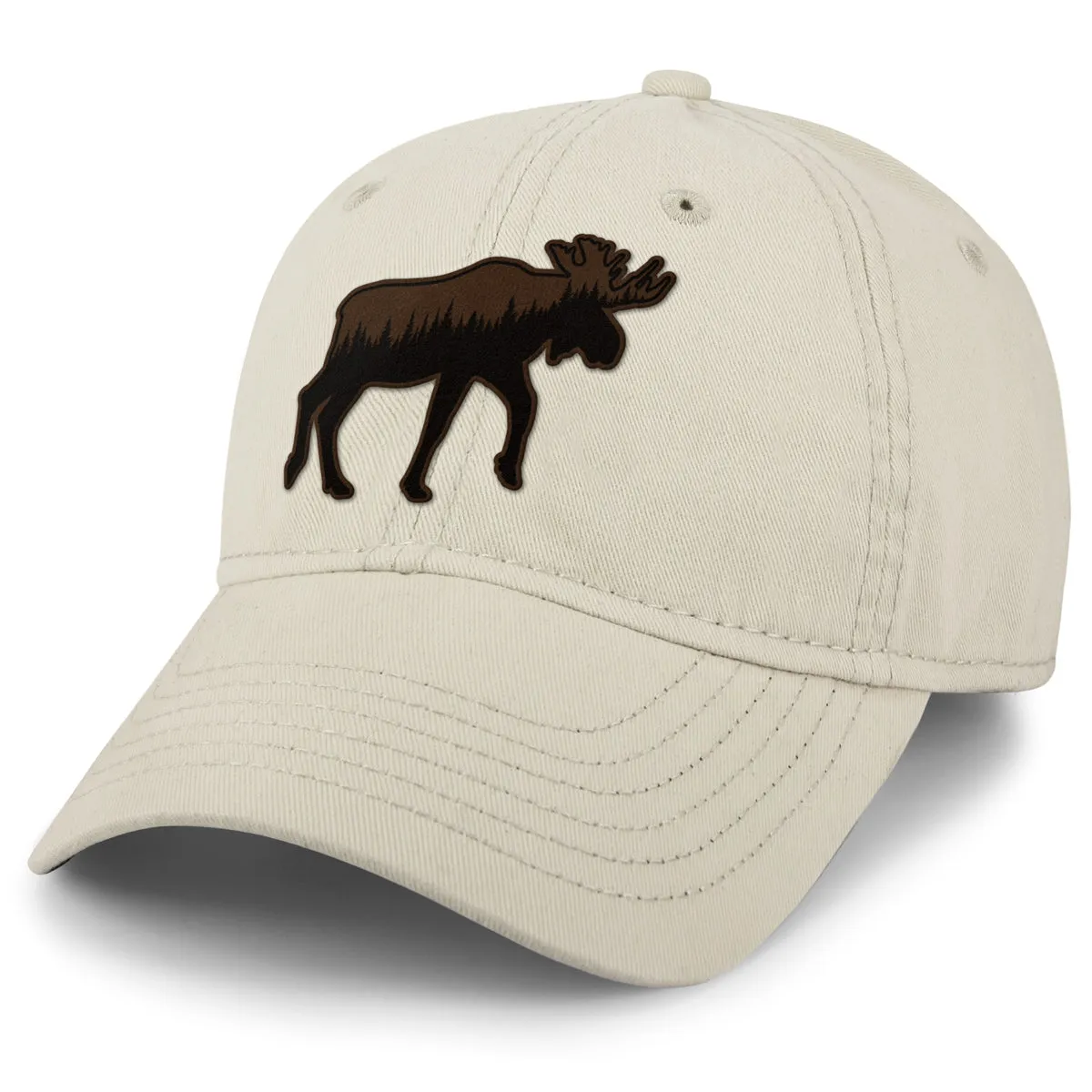 Moose Tree Skyline Leather Patch Dad Hat