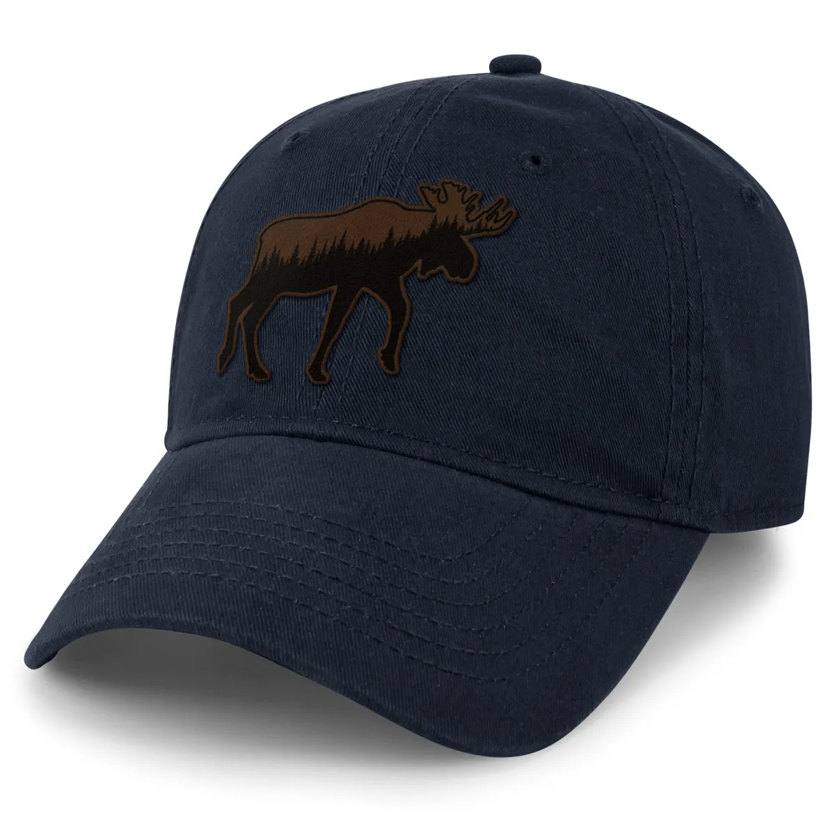 Moose Tree Skyline Leather Patch Dad Hat