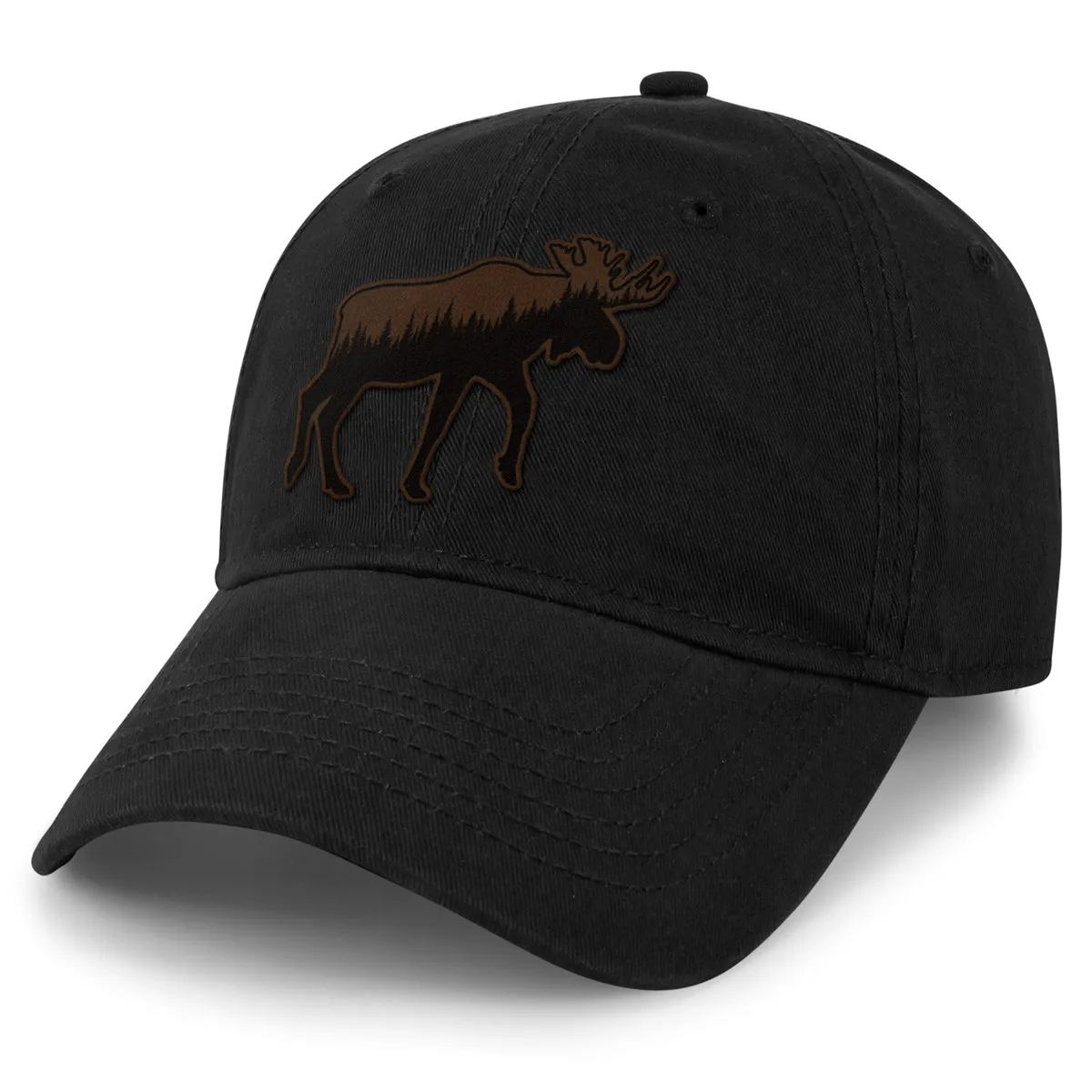 Moose Tree Skyline Leather Patch Dad Hat