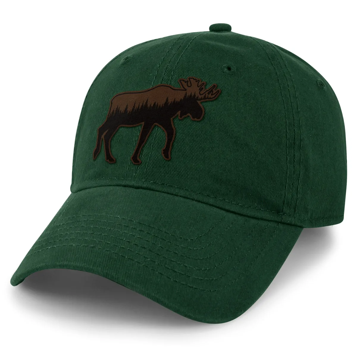 Moose Tree Skyline Leather Patch Dad Hat