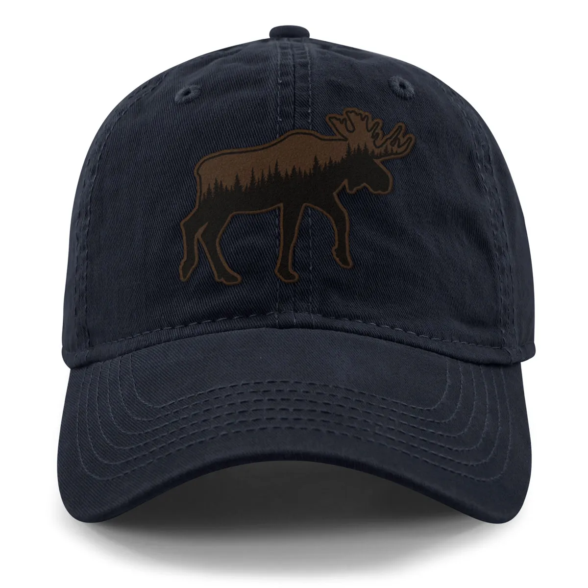 Moose Tree Skyline Leather Patch Dad Hat