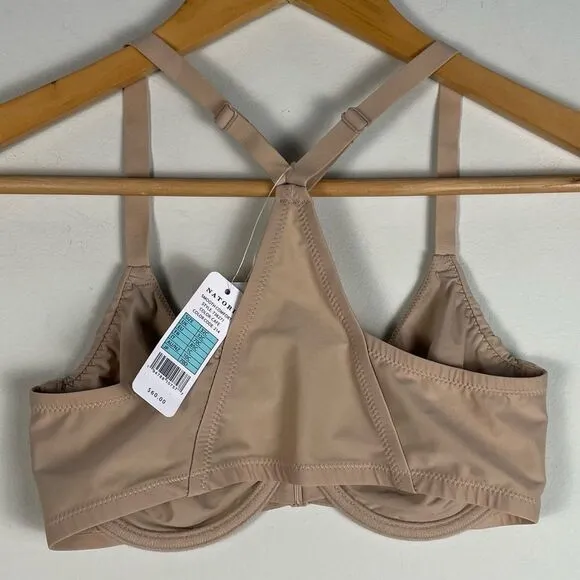Natori 738271 Racerback Smoothing Underwired Full Figure Bra in Cafe Sz 32C NEW