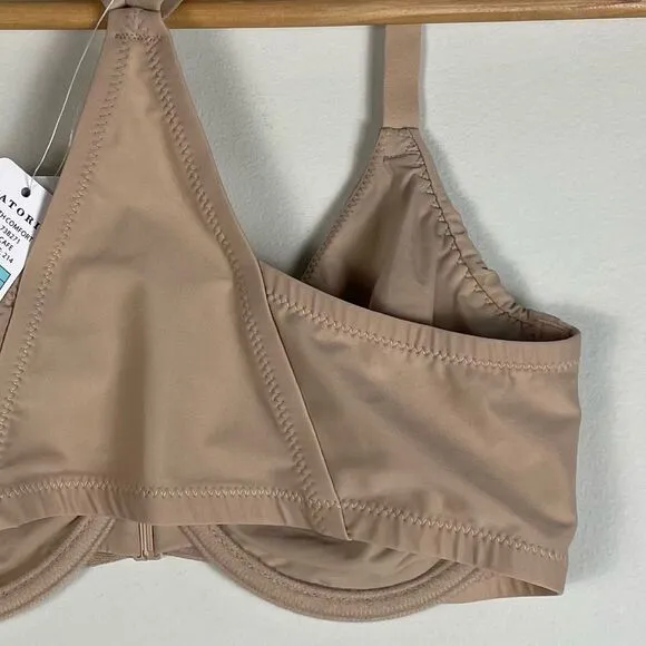 Natori 738271 Racerback Smoothing Underwired Full Figure Bra in Cafe Sz 32C NEW