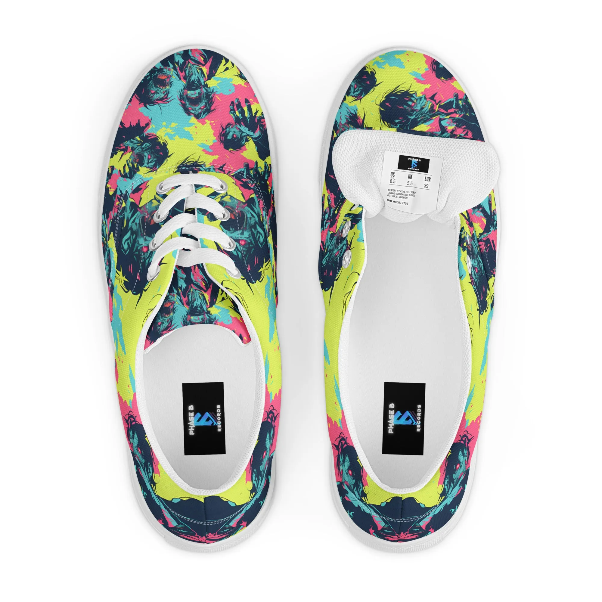 Neon Zombies Women’s lace-up canvas shoes