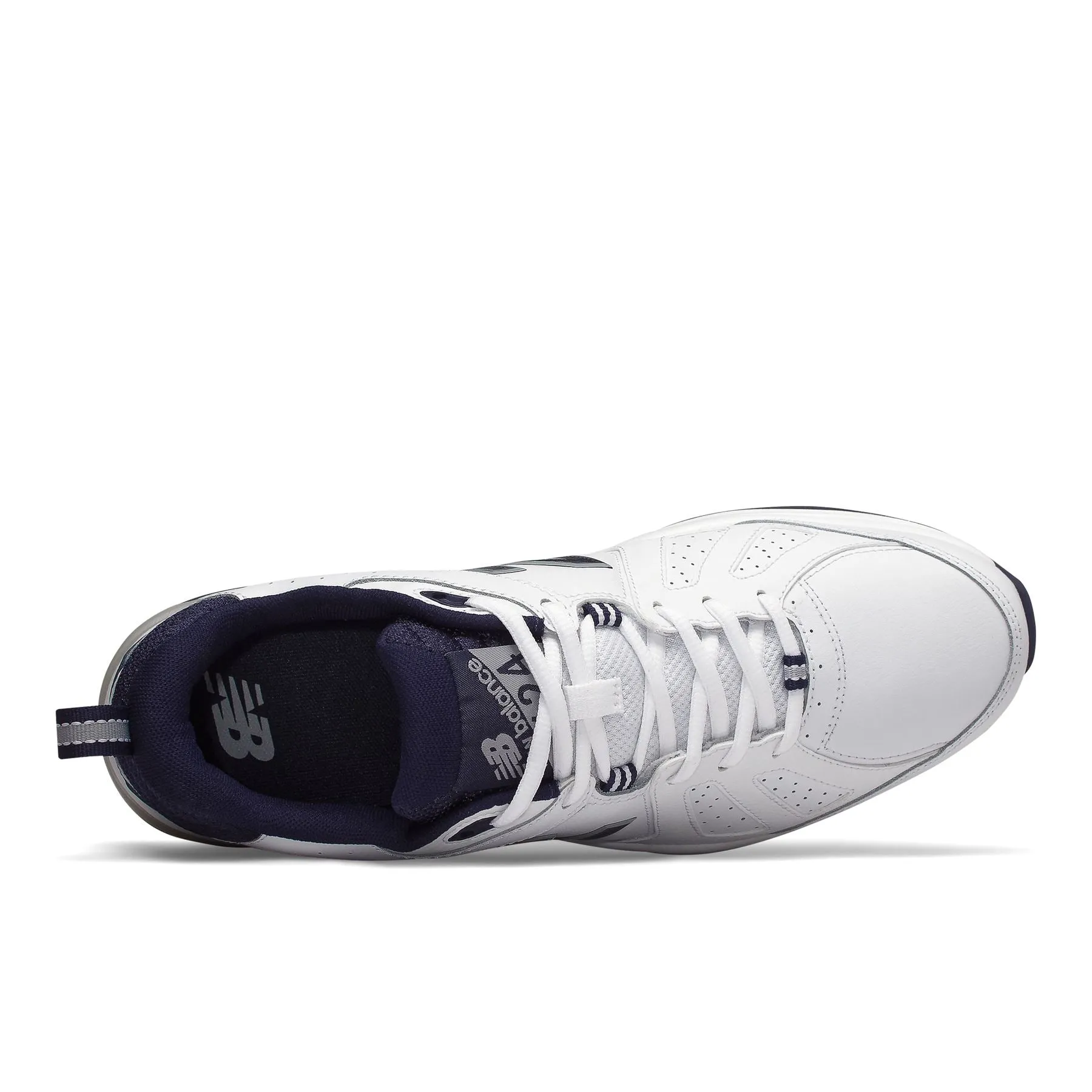 New Balance Mens Extra Extra Wide Fit (6E) Leather Sneakers (624) in White/Navy