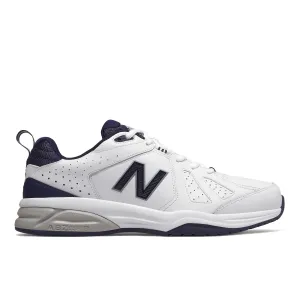 New Balance Mens Extra Extra Wide Fit (6E) Leather Sneakers (624) in White/Navy