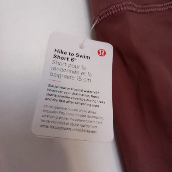 NWT Lululemon hike to swim 6&quot; shorts size 8