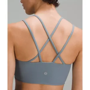 NWT Lululemon Like a Cloud Ribbed Longline Bra in Belgian Blue