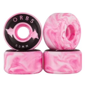 Orbs 53mm Specters Swirls Conical 99A Wheels - Pink/White