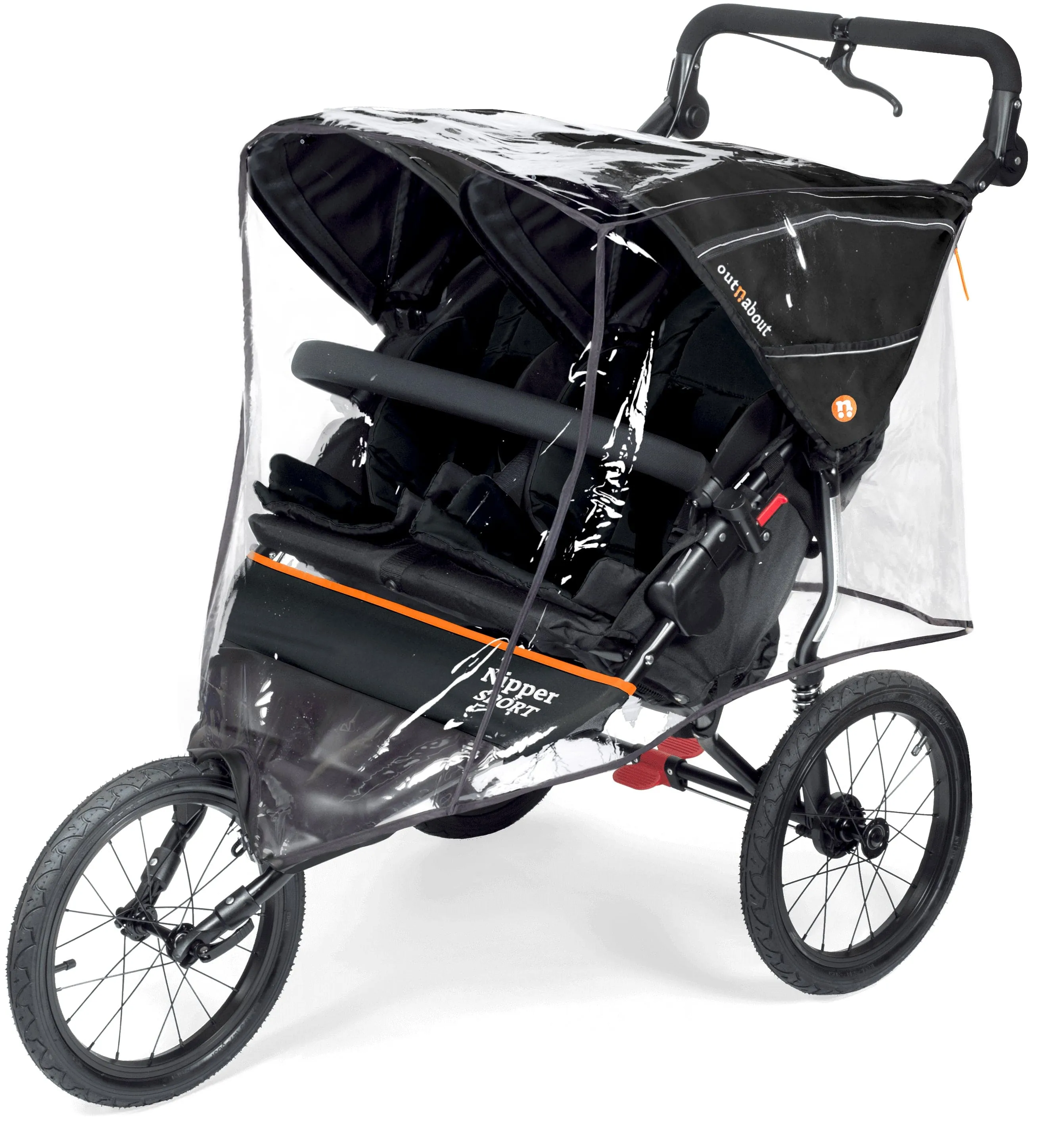 Out n About Nipper Sport V5 Double Pushchair with Footmuff - Summit Black
