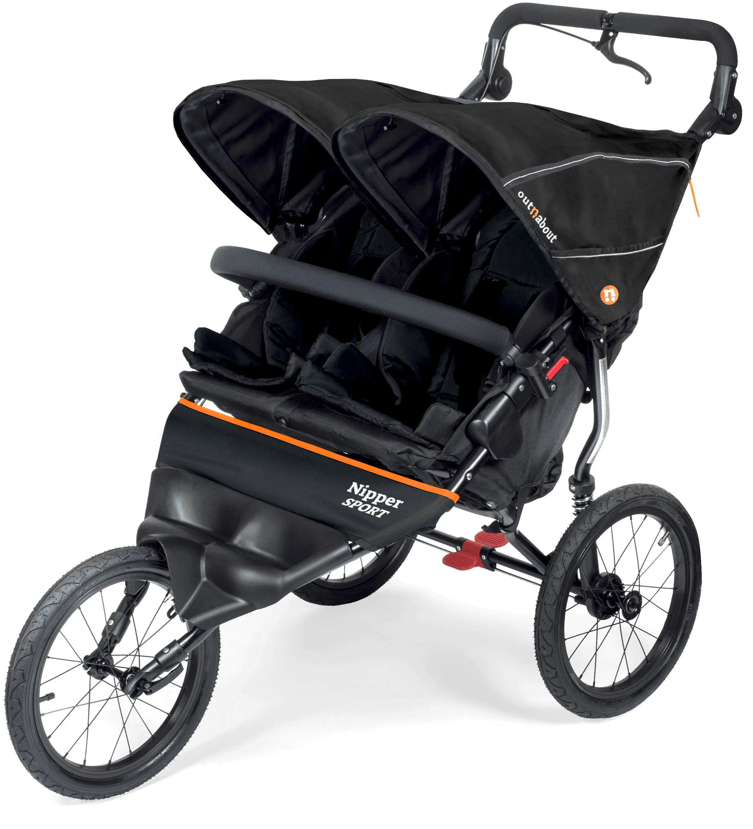 Out n About Nipper Sport V5 Double Pushchair with Footmuff - Summit Black