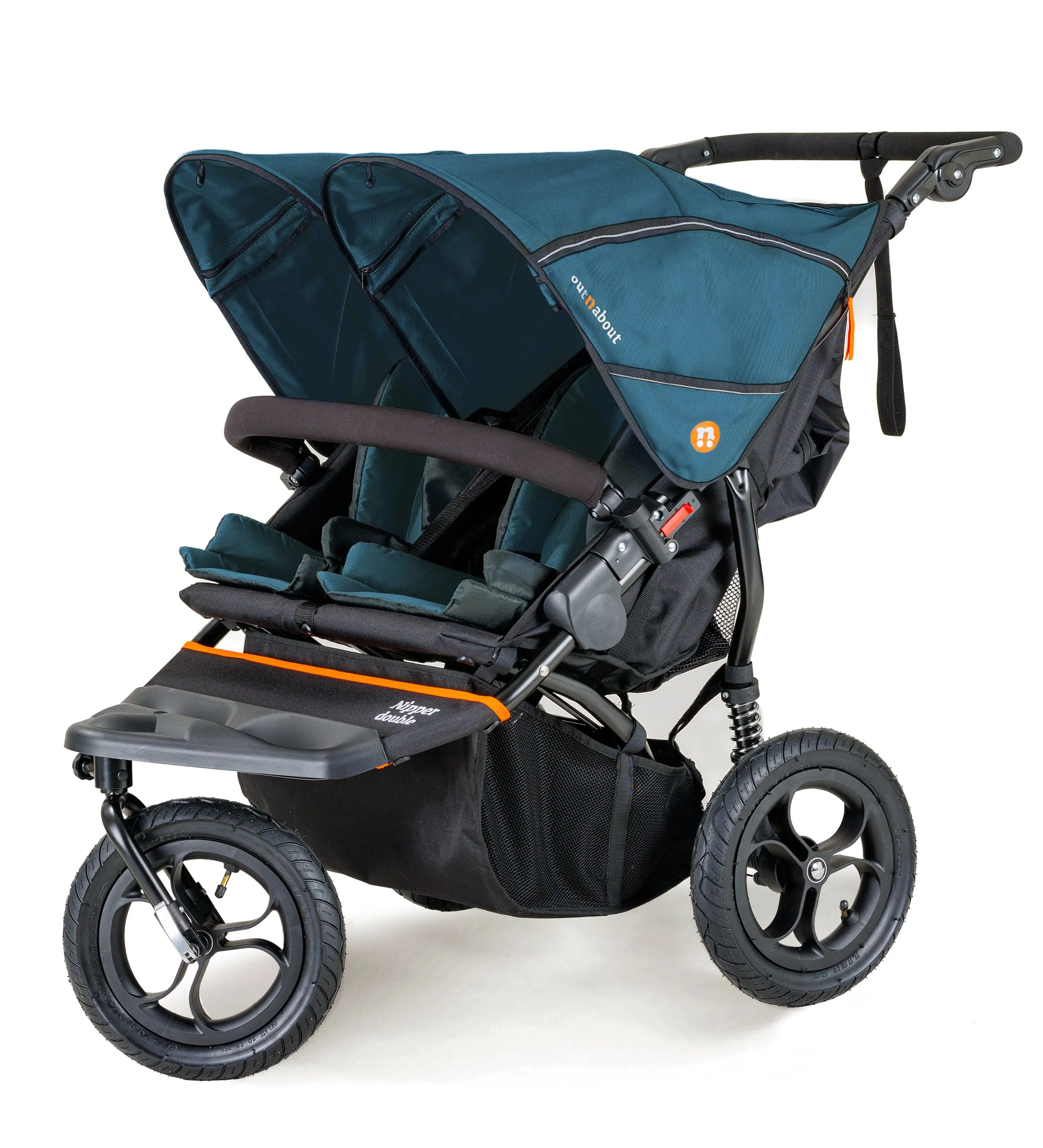 Out n About Nipper V5 Double Pushchair with Footmuff - Highland Blue