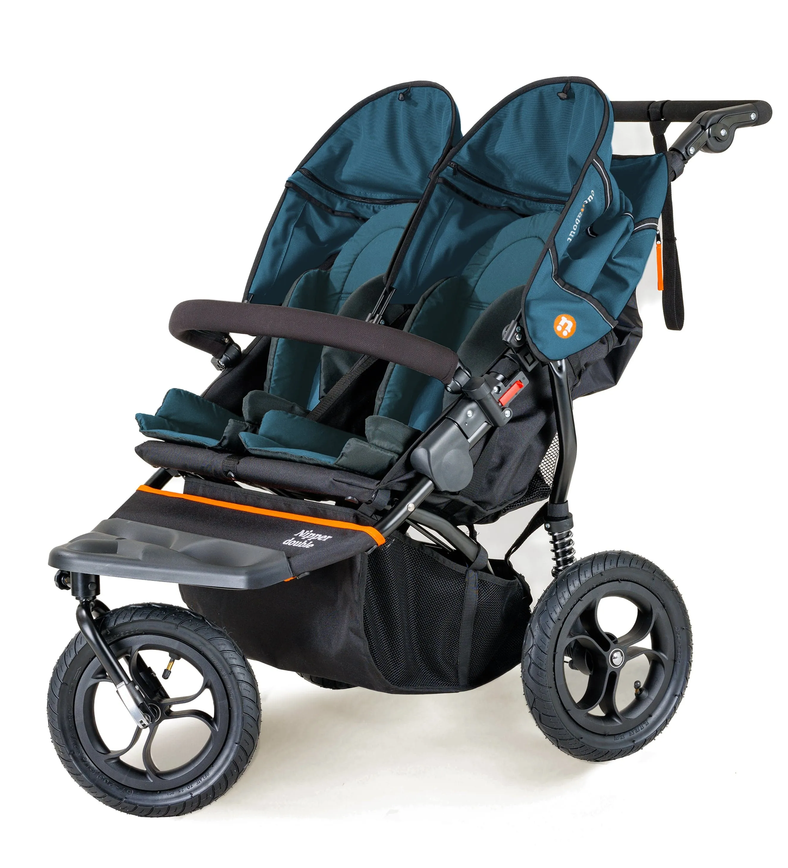 Out n About Nipper V5 Double Pushchair with Footmuff - Highland Blue