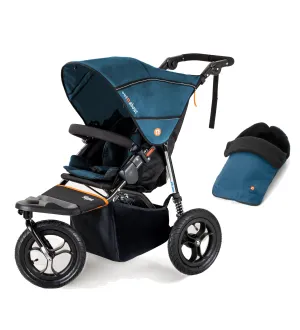 Out n About Nipper V5 Single Pushchair with Footmuff - Highland Blue
