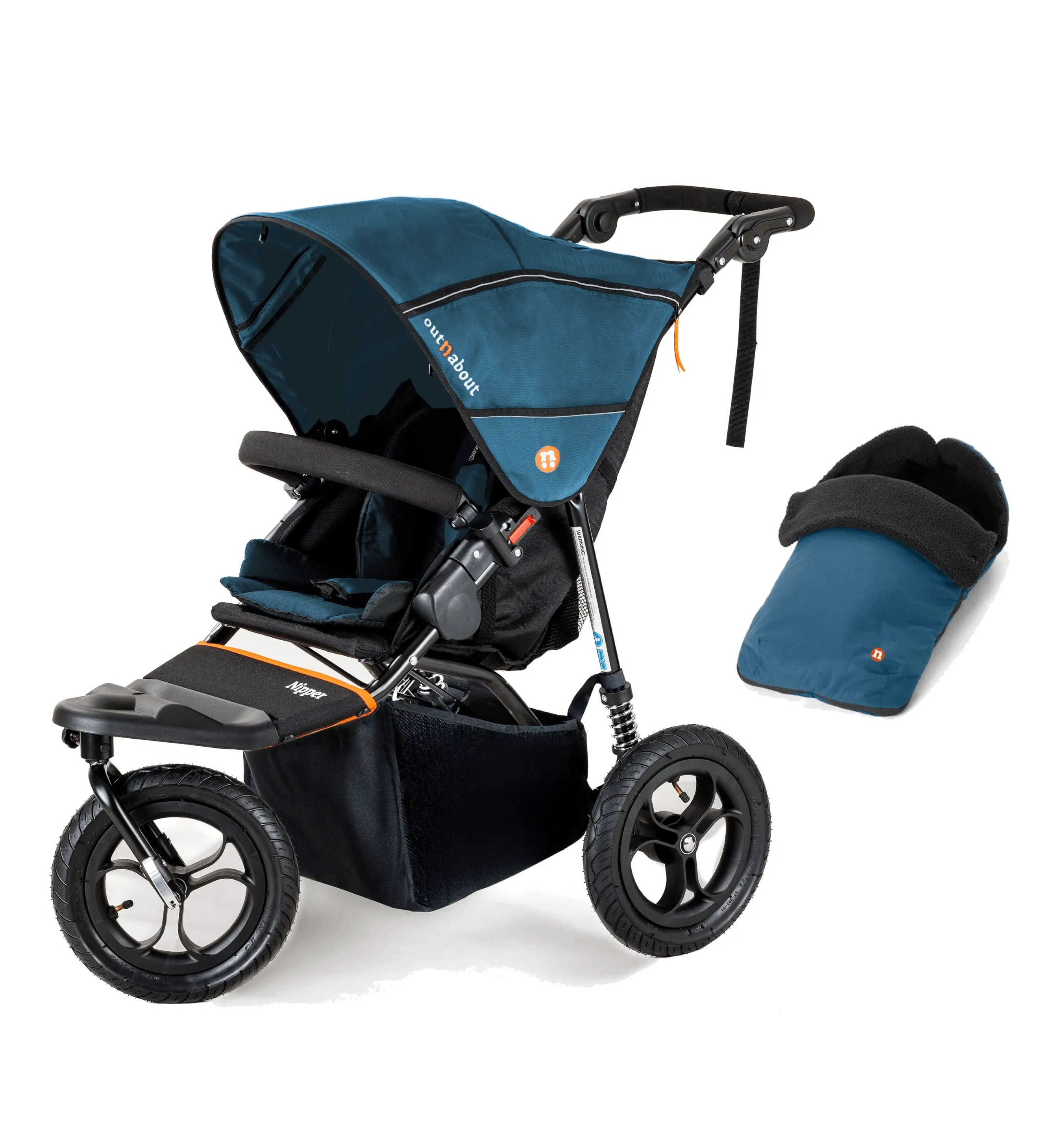 Out n About Nipper V5 Single Pushchair with Footmuff - Highland Blue