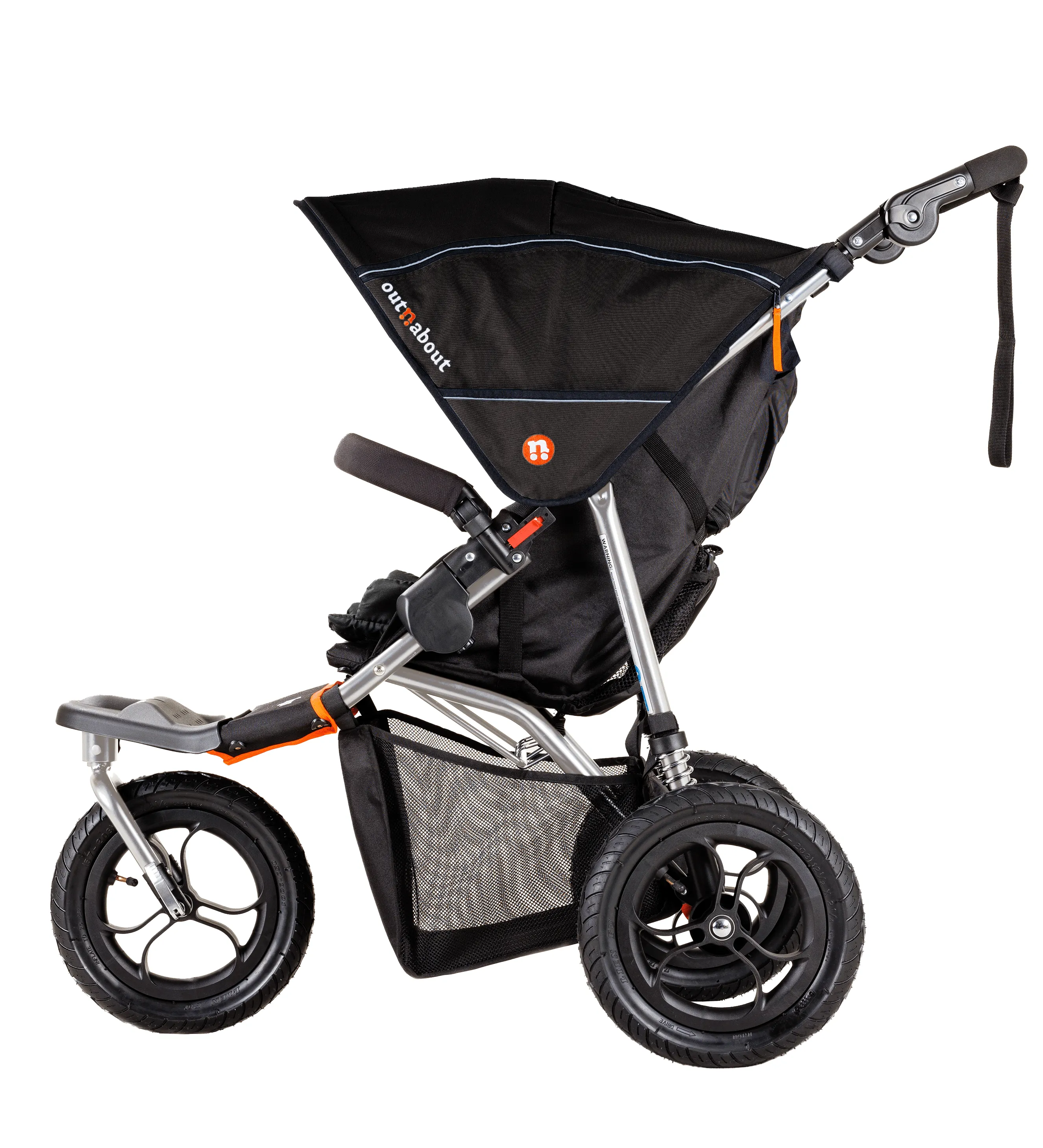 Out n About Nipper V5 Single Pushchair with Footmuff - Silver/Summit Black