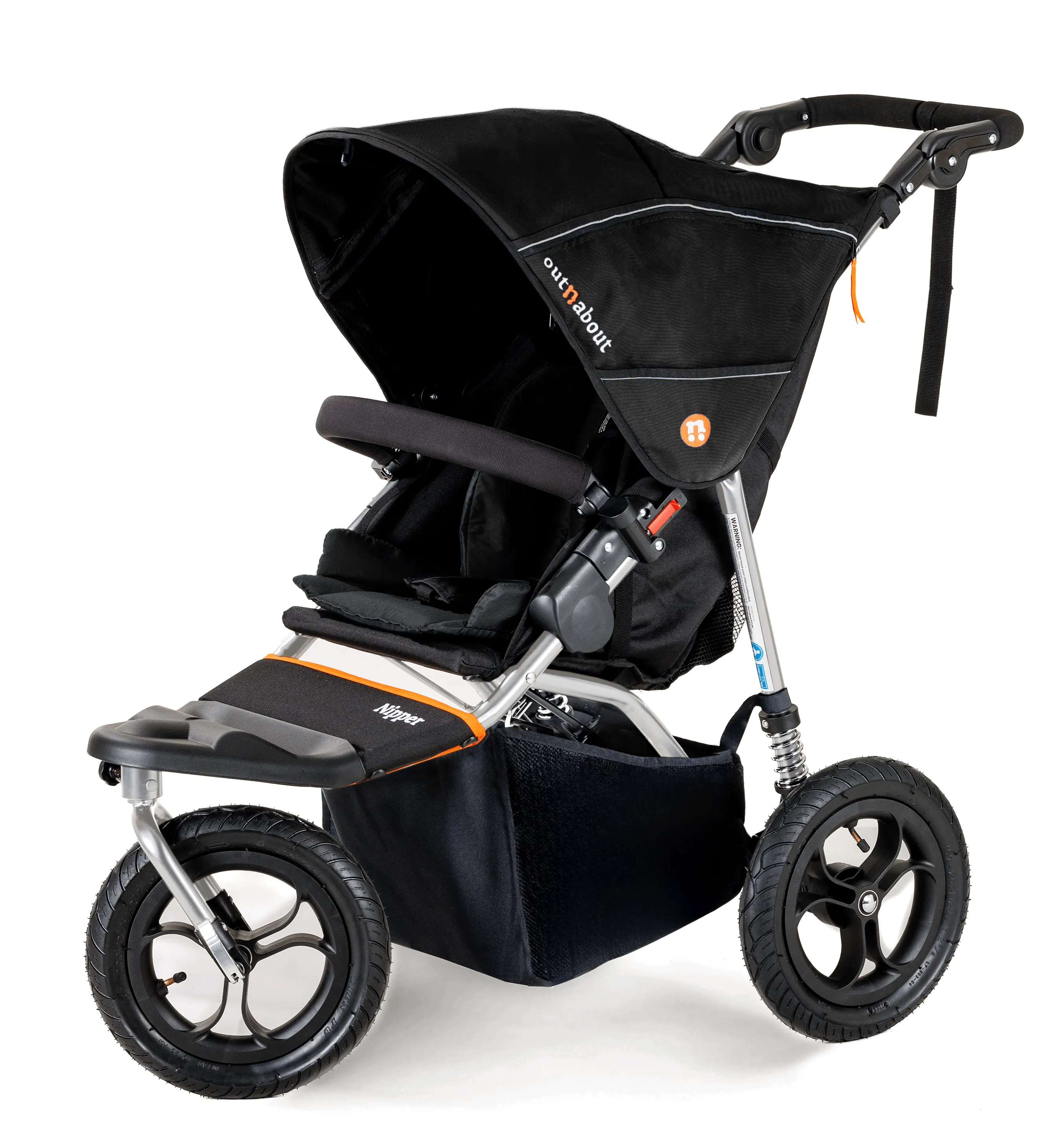 Out n About Nipper V5 Single Pushchair with Footmuff - Silver/Summit Black