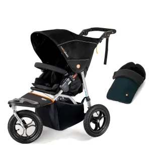 Out n About Nipper V5 Single Pushchair with Footmuff - Silver/Summit Black